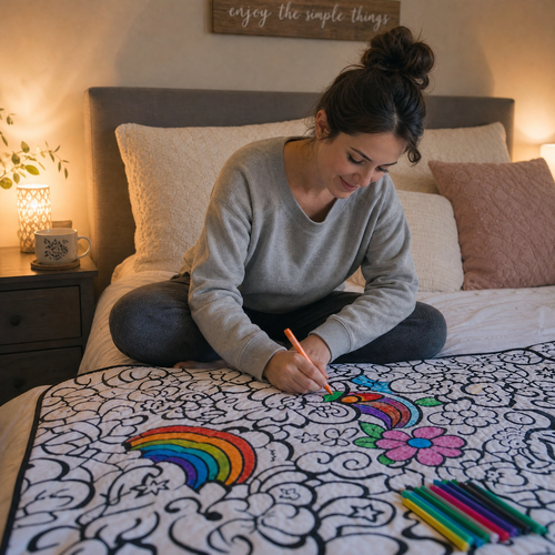 ColorCozy DIY Colouring Blanket - For the Whole Family