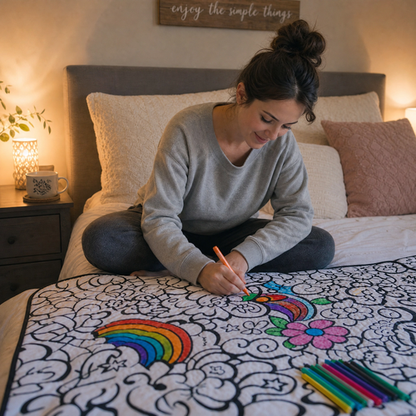 ColorCozy DIY Colouring Blanket - For the Whole Family