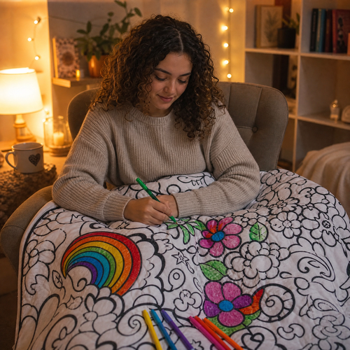 ColorCozy DIY Colouring Blanket - For the Whole Family