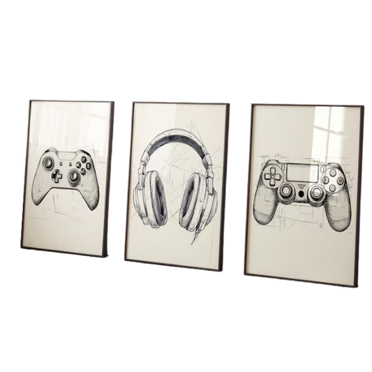 Set of 3 Sketched Gaming Prints