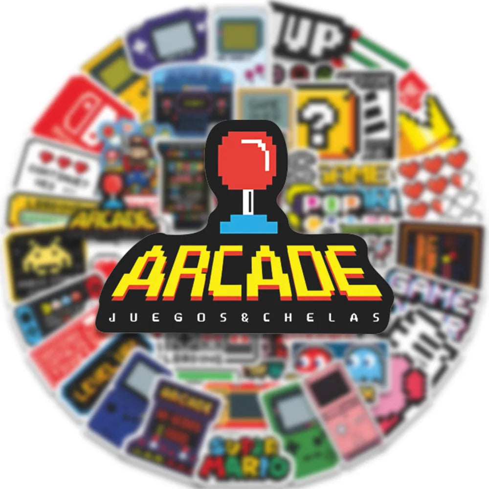 Beamix 50 STÜCK Klassische Gaming-Konsole Cartoon Aufkleber